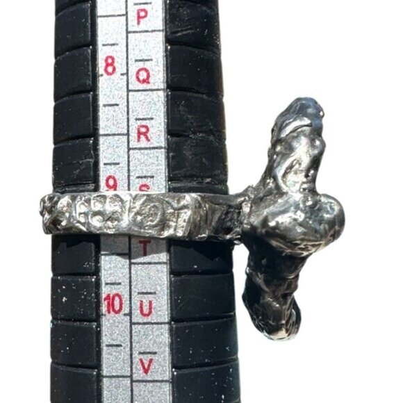 Studio Crafted Broken China Ring W/ Antique Silver Plated Spoon Bowl Band  Sz 9 - Picture 7 of 14